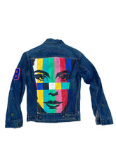 Load image into Gallery viewer, “Bobby Jacket” Custom made hand painted upcycled vintage jean jacket
