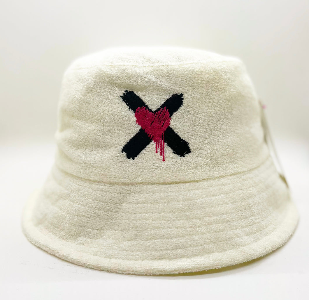 ***LIMITED EDITION*** Love Over Hate™ French Terry Bucket Hat WHITE