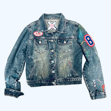 Load image into Gallery viewer, “Bobby Jacket” Custom made hand painted upcycled vintage jean jacket
